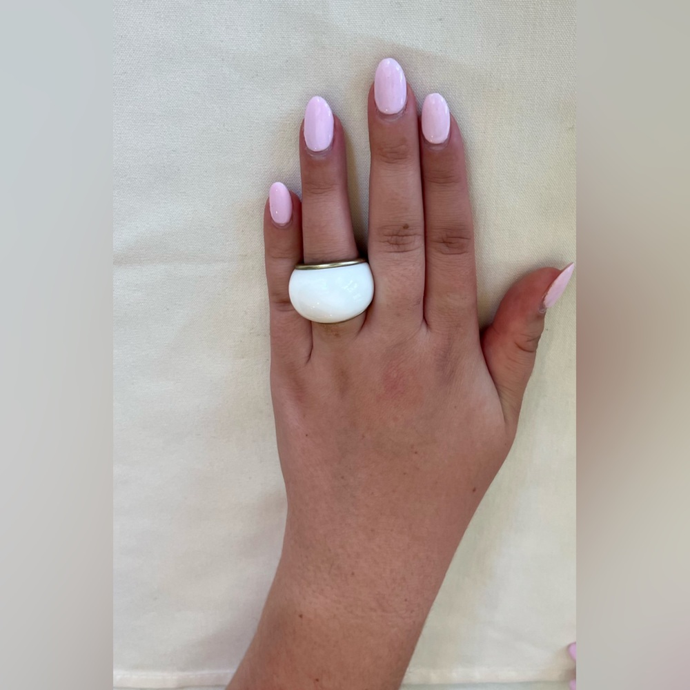 Bold White Statement Ring - image 5